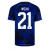 Maglia ufficiale Stati Uniti Timothy Weah 21 Trasferta Mondiali 2022 per Uomo